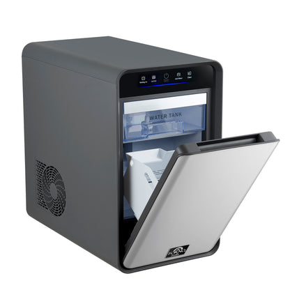 Sferico máquina de hielo de 11 pulgadas, plateada, 32 esferas claras de 2 pulgadas de fusión lenta diarias, almacena más de 10 bolas