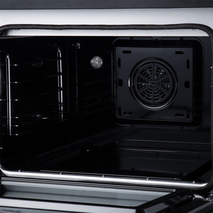 Torino 30 Inch Induction Range, 8,800W cooktop, 4.32 cf. True Convection Oven, Air Fry, Air Sous Vide, Smudge Resistant, Black - Forno Appliances