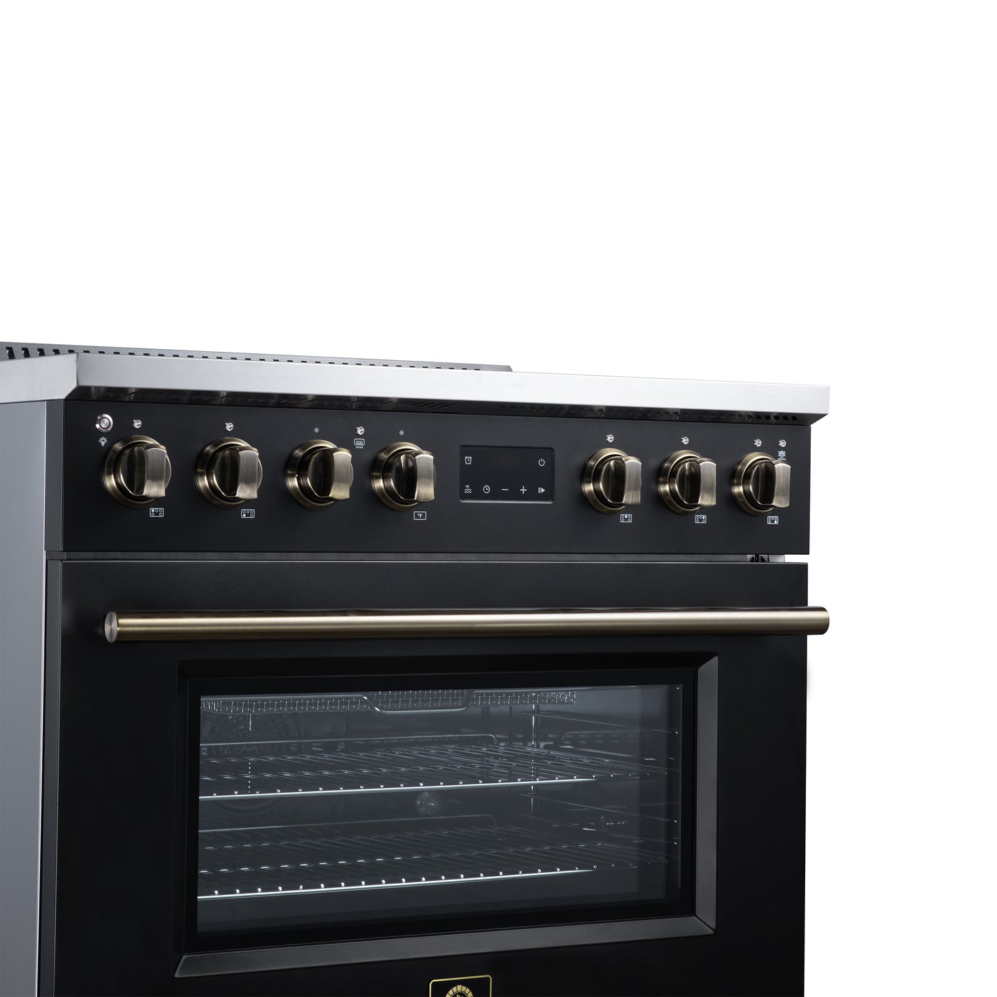 Torino 36 Inch Induction Range, 10,900W cooktop, 5.36 cf. True Convection Oven, Air Fry, Air Sous Vide, Smudge Resistant, Black - Forno Appliances