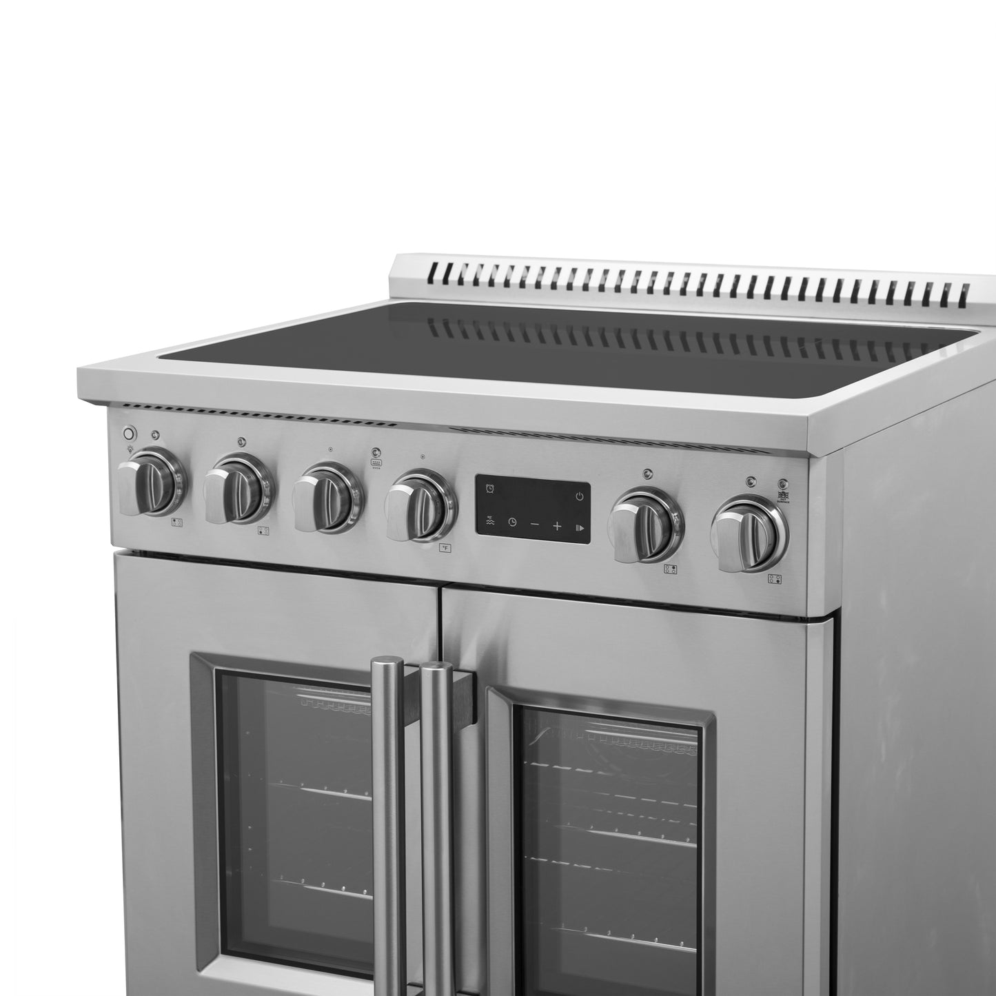 Cuisinière à induction à portes françaises Forno Torino de 30 pouces avec friteuse à air et four à convection véritable