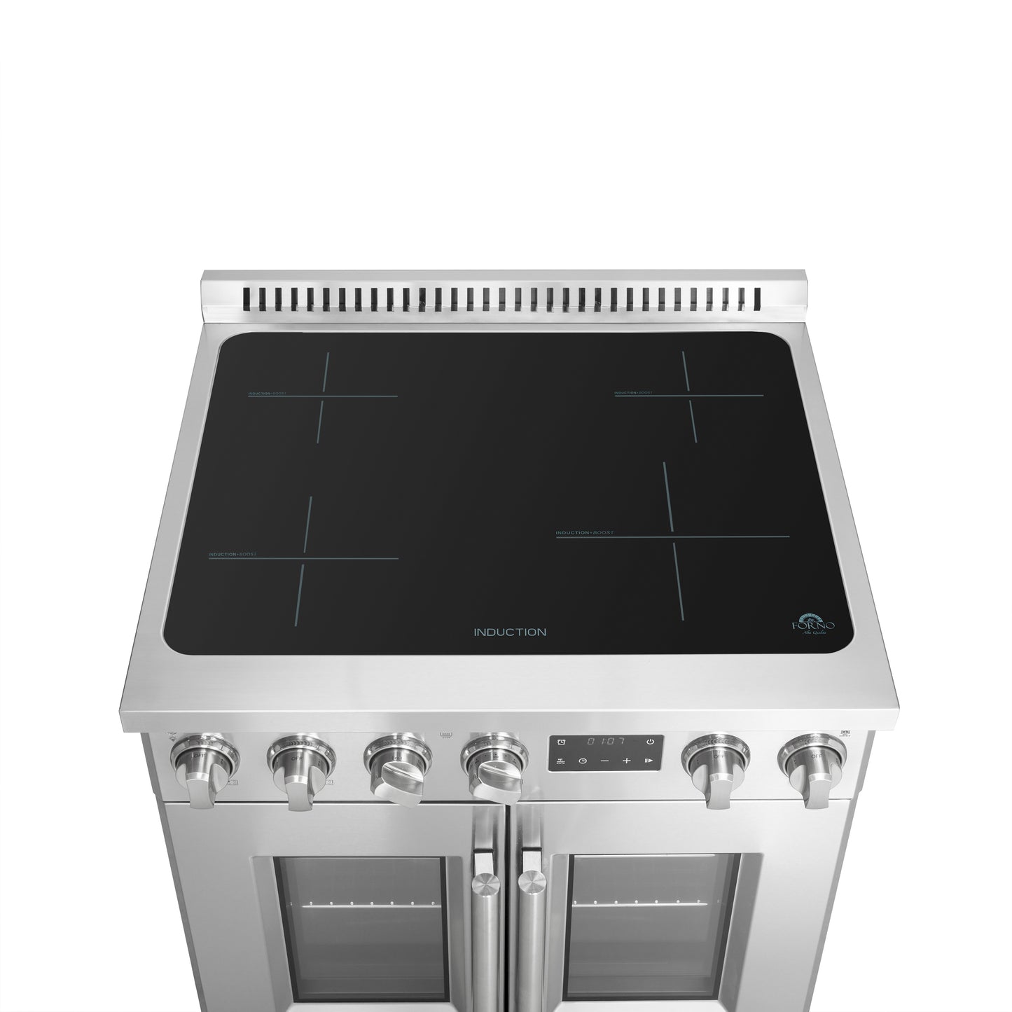 Cuisinière à induction à portes françaises Forno Torino de 30 pouces avec friteuse à air et four à convection véritable