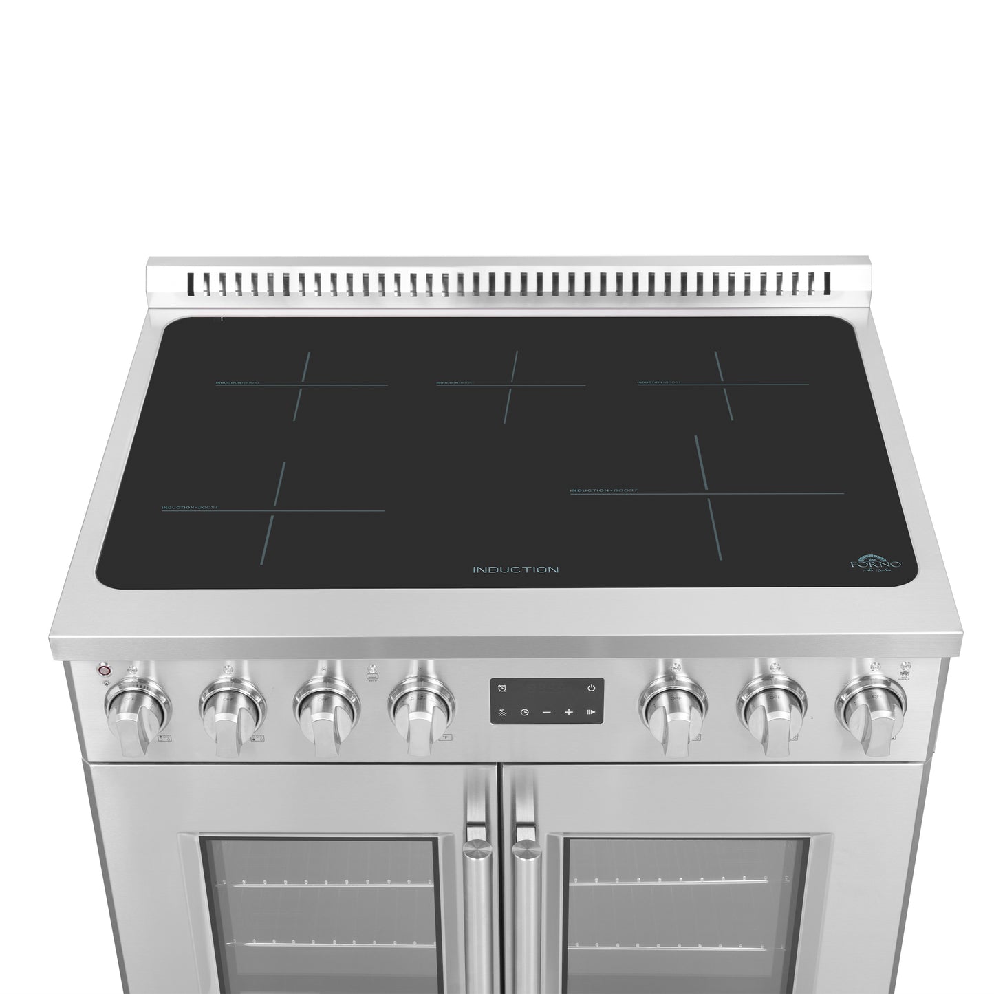 Cuisinière à induction à portes françaises Forno Torino de 36 pouces avec friteuse à air et four à convection véritable