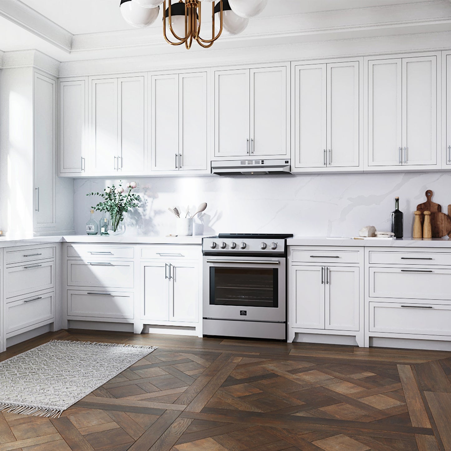 Hotte de cuisinière sous armoire Forno Cappa de 30 pouces, acier inoxydable, 200 pi³/min, convertible, éclairage DEL