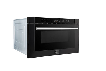 Microondas Forno Capoliveri Espresso de 24 pulgadas, color negro, 1.2 pies cúbicos, 1000 vatios, integrado, pantalla LCD táctil, apertura y cierre automáticos, 11 niveles de potencia, sensor de cocción