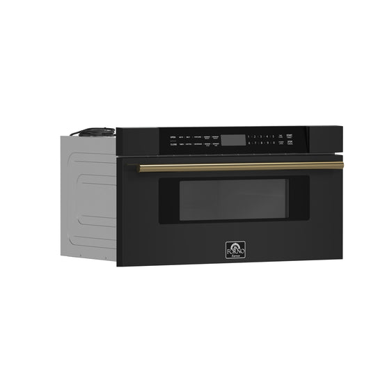 Microondas Forno Capoliveri Espresso de 30 pulgadas, color negro, 1.2 pies cúbicos, 1000 vatios, integrado, pantalla LCD táctil, apertura y cierre automáticos, 11 niveles de potencia, sensor de cocción