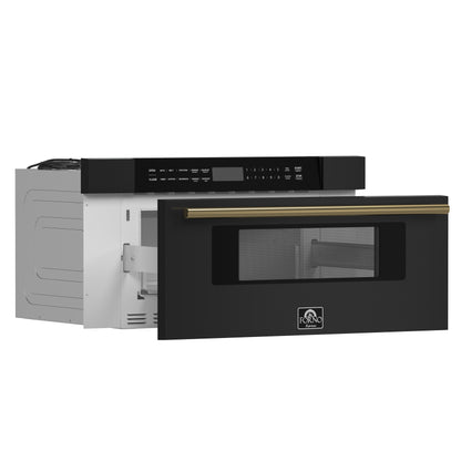 Microondas Forno Capoliveri Espresso de 30 pulgadas, color negro, 1.2 pies cúbicos, 1000 vatios, integrado, pantalla LCD táctil, apertura y cierre automáticos, 11 niveles de potencia, sensor de cocción