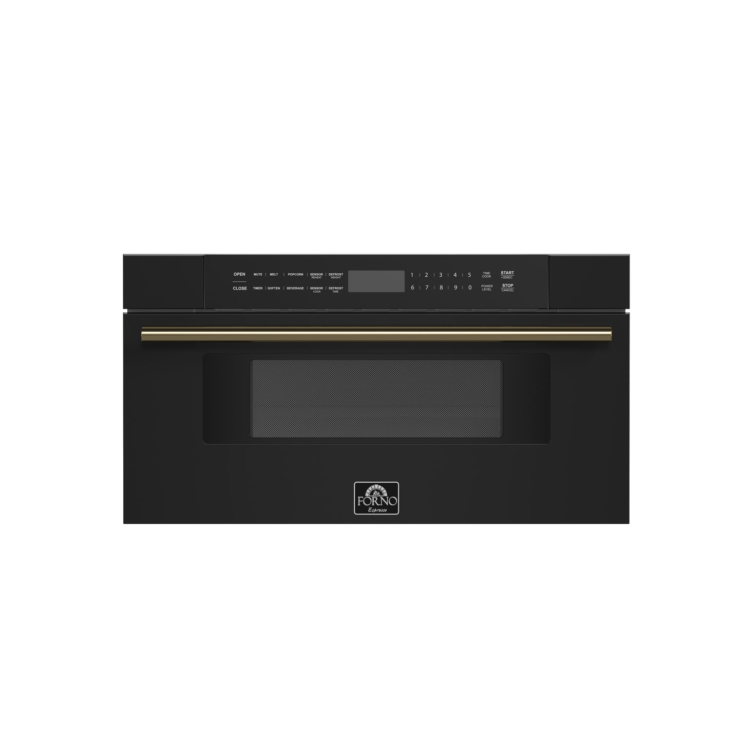 Microondas Forno Capoliveri Espresso de 30 pulgadas, color negro, 1.2 pies cúbicos, 1000 vatios, integrado, pantalla LCD táctil, apertura y cierre automáticos, 11 niveles de potencia, sensor de cocción