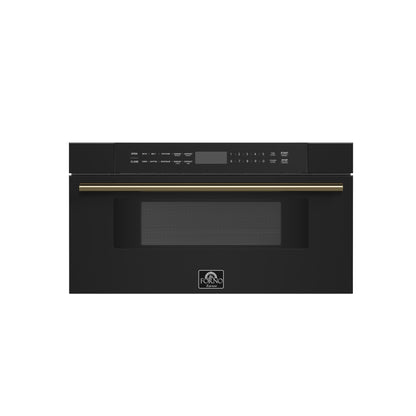 Microondas Forno Capoliveri Espresso de 30 pulgadas, color negro, 1.2 pies cúbicos, 1000 vatios, integrado, pantalla LCD táctil, apertura y cierre automáticos, 11 niveles de potencia, sensor de cocción
