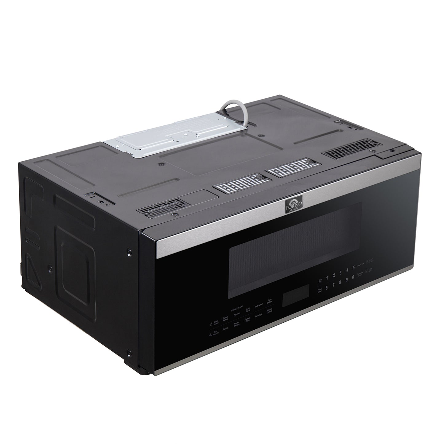 Horno de microondas sobre la estufa Forno Padula, 30 pulgadas, 1.2 pies cúbicos, acero inoxidable, 400 CFM, sensor de cocción