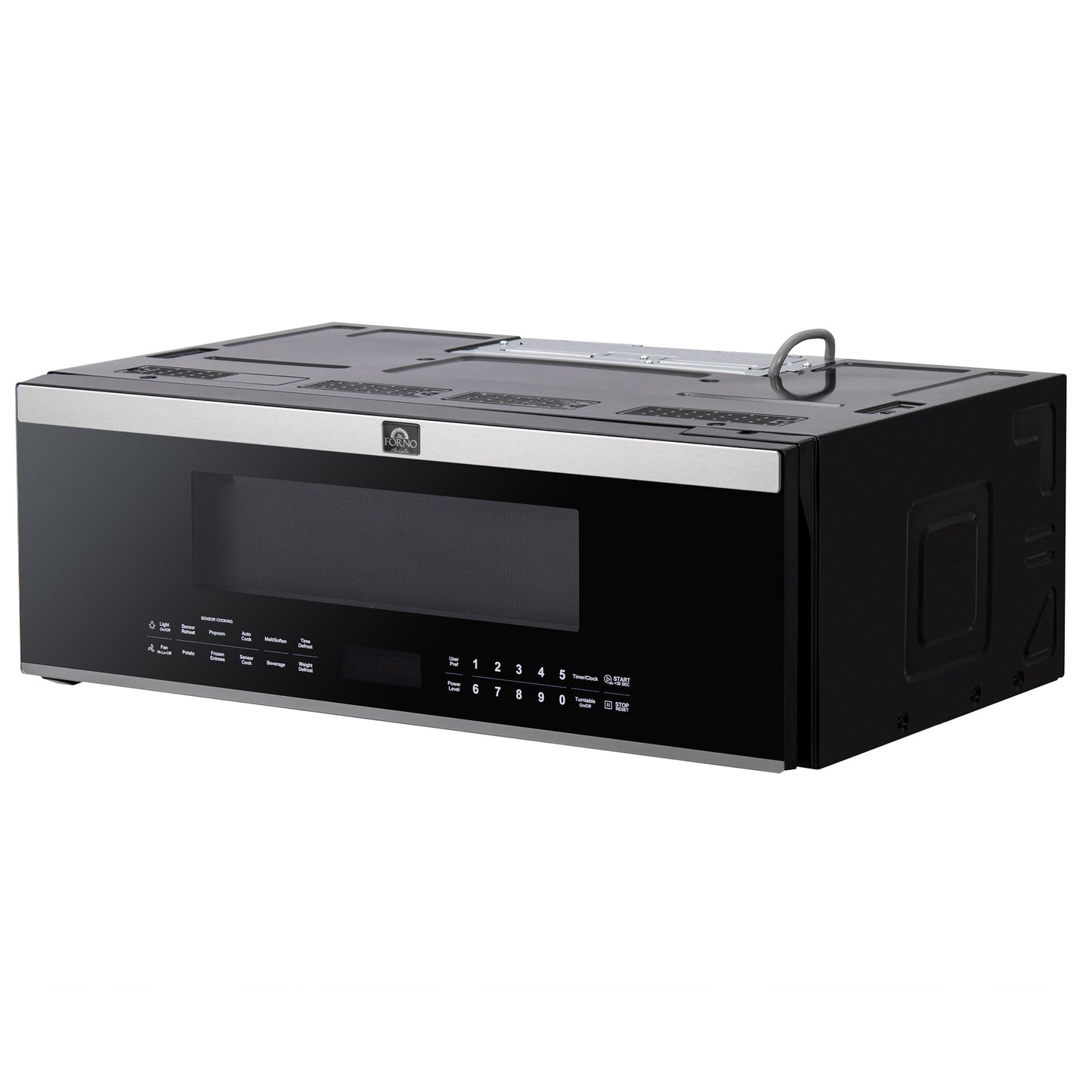 Horno de microondas sobre la estufa Forno Padula, 30 pulgadas, 1.2 pies cúbicos, acero inoxidable, 400 CFM, sensor de cocción