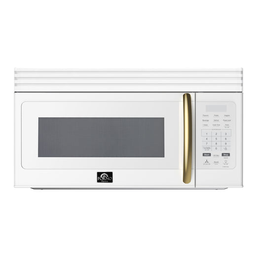 Microondas Forno Scalo de 30 pulgadas sobre la estufa, blanco, 1.6 pies cúbicos, ventilación de 300 CFM, control táctil, luz LED