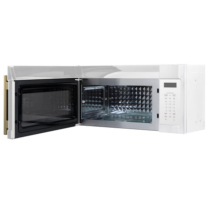 Microondas de convección Forno Fornace de 30 pulgadas sobre la estufa, blanco, 1.5 pies cúbicos, ventilación de 300 CFM, control táctil, luz LED
