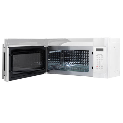 Microondas de convección Forno Fornace de 30 pulgadas sobre la estufa, blanco, 1.5 pies cúbicos, ventilación de 300 CFM, control táctil, luz LED
