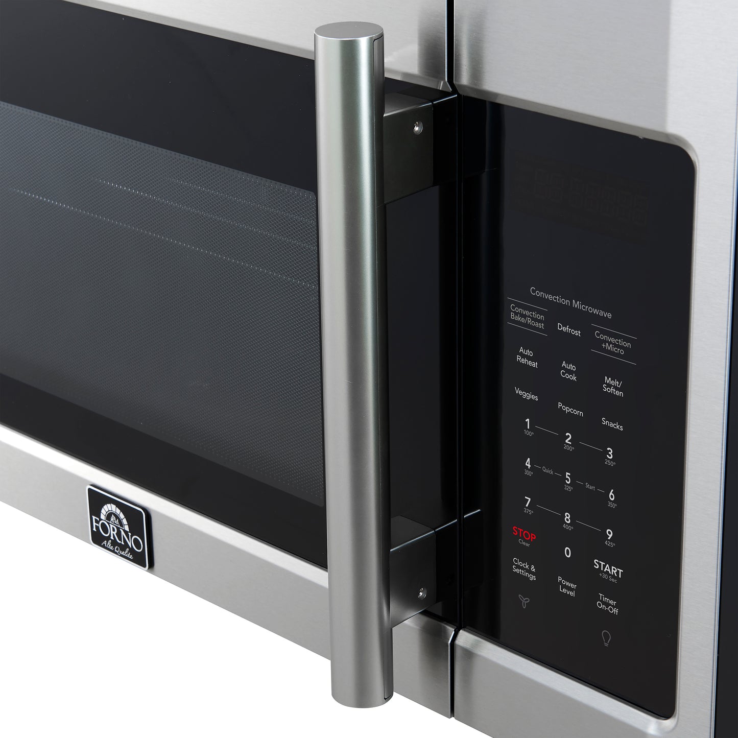 Microondas de convección Forno Fornace de 30 pulgadas sobre la estufa, acero inoxidable, 1.5 pies cúbicos, ventilación de 300 CFM, control táctil, luz LED