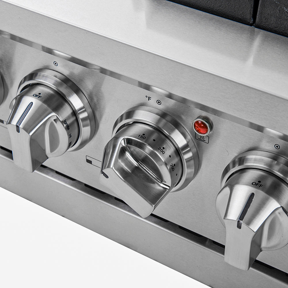 Cocina a gas Forno Capriasca de 36 pulgadas, acero inoxidable, 6 quemadores de latón, 120,000 BTU, horno de convección, eficiencia energética