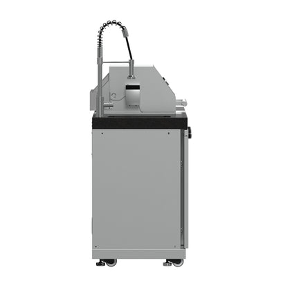 Barbacoa FORNO Bulnes de 76 cm, 60 000 BTU, 3 quemadores con quemadores infrarrojos para sellar y asar, cocina exterior de acero inoxidable con centro de bebidas de 547 ml y encimeras de granito negro.