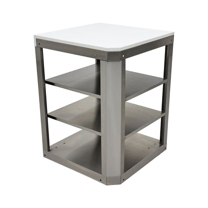 Barbacoa FORNO Bulnes de 40 pulgadas, 95,000 BTU, 5 quemadores, quemador infrarrojo para sellar y asar, con quemador lateral, cocina exterior de acero inoxidable con centro de bebidas de 1.8 pies cúbicos y encimeras de piedra sinterizada blanca.