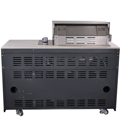 Cocina exterior Forno Rimini: barbacoa de 76 cm, 62 600 BTU, refrigerador de 1,4 m³, encimeras blancas