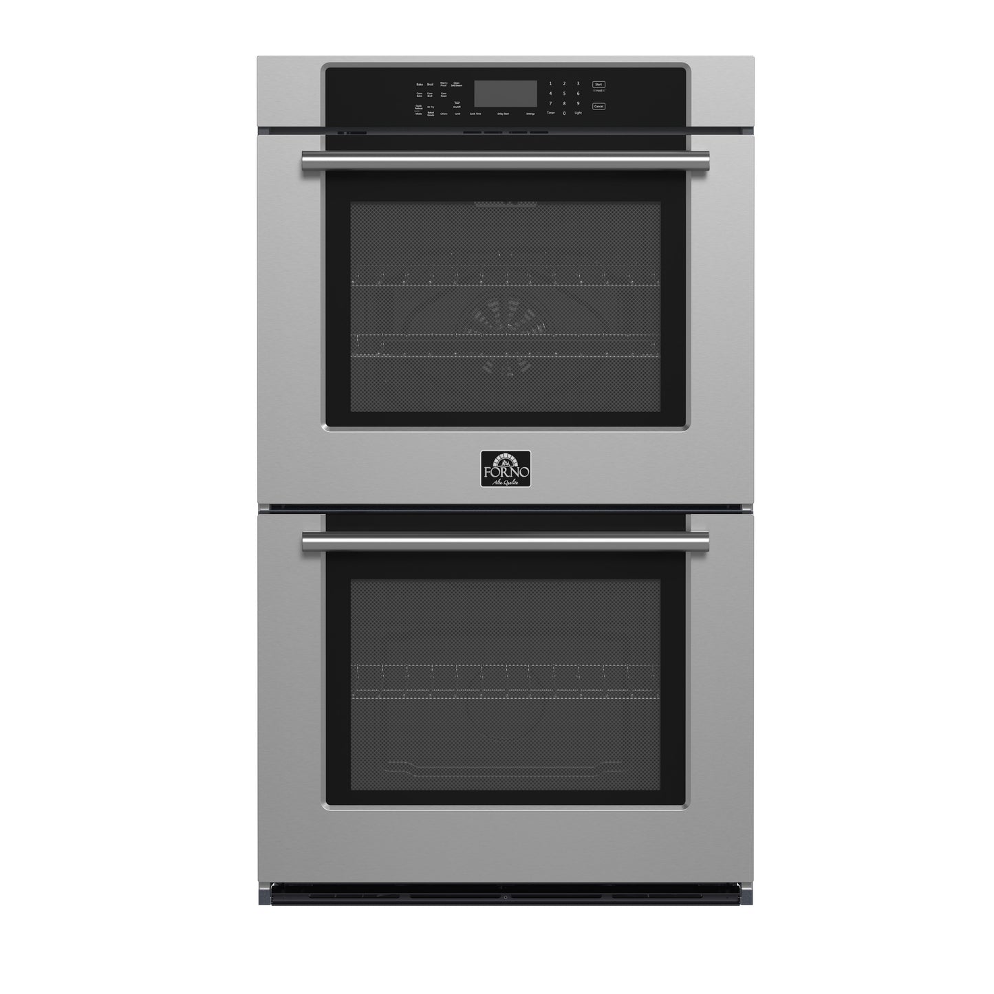 Four mural double encastrable Forno Villarosa de 30 pouces, acier inoxydable, cuisson par convection, panneau de commande tactile, fonction autonettoyante