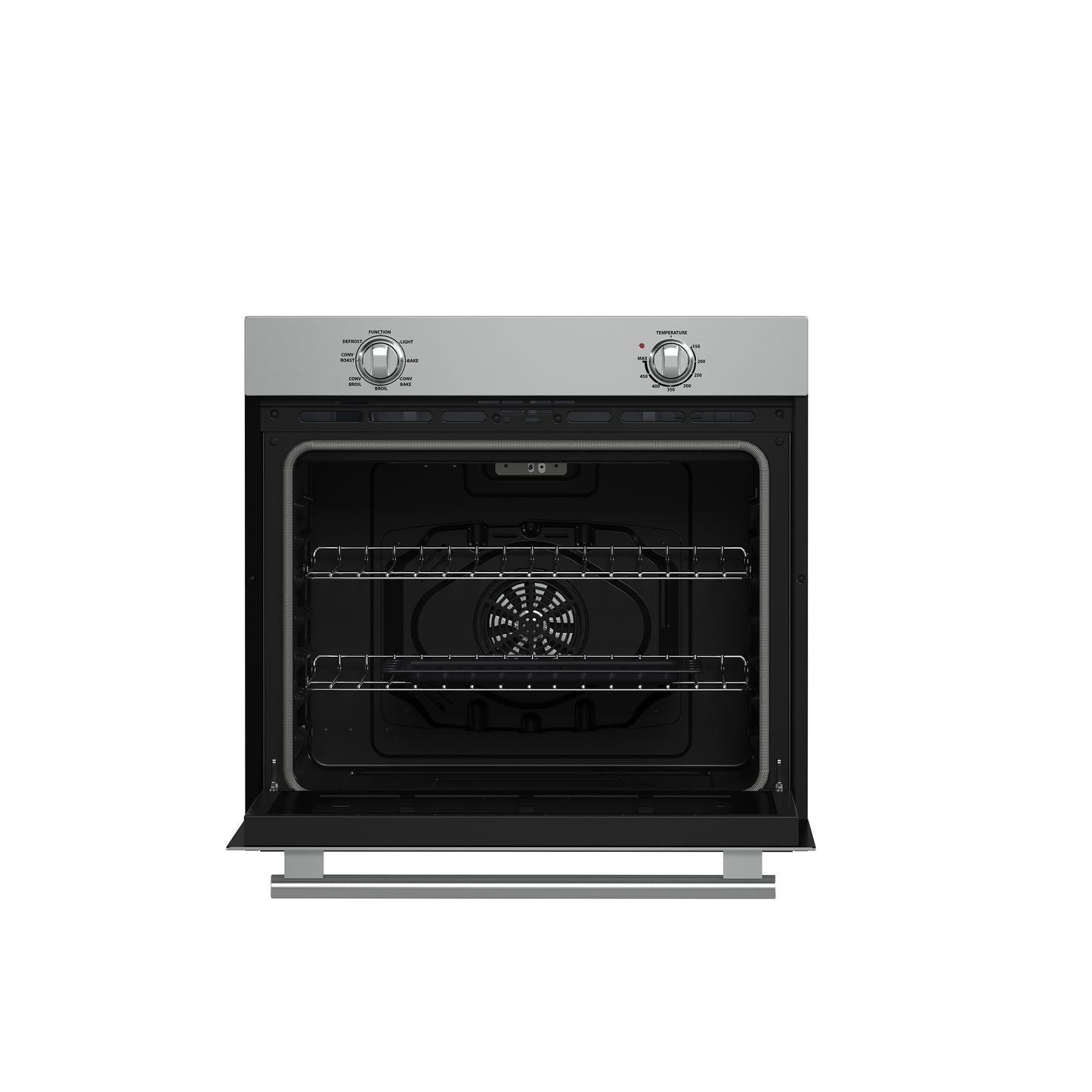 Horno de pared Forno Vomero de 30 pulgadas, acero inoxidable, capacidad de 5 pies cúbicos, 3550 vatios de convección, controles mecánicos, función de autolimpieza