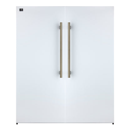 Refrigerador/congelador convertible Forno Maderno de 2 puertas, 28 pulgadas de ancho, blanco, molduras decorativas, 27.2 pies cúbicos, 84 pulgadas de alto, certificación ENERGY STAR