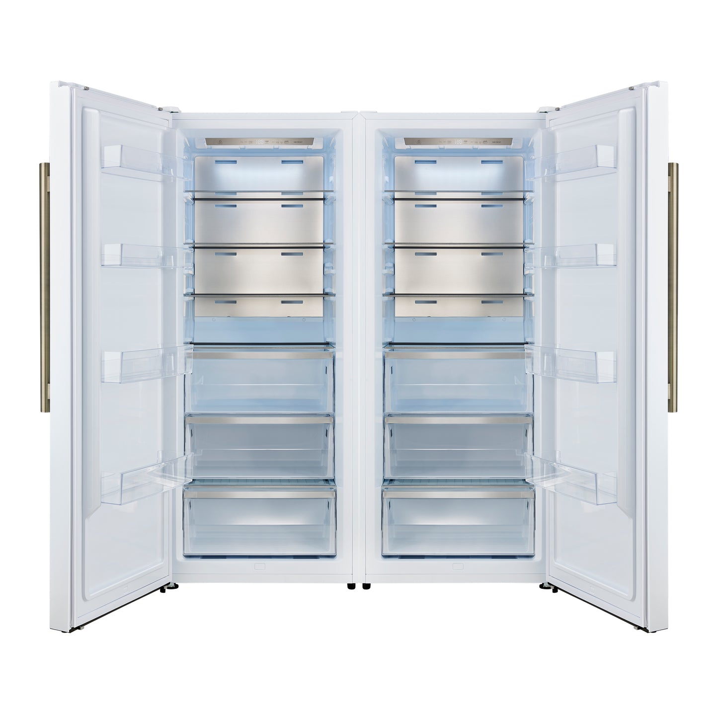 Refrigerador/congelador convertible Forno Maderno de 2 puertas, 28 pulgadas de ancho, blanco, molduras decorativas, 27.2 pies cúbicos, 84 pulgadas de alto, certificación ENERGY STAR
