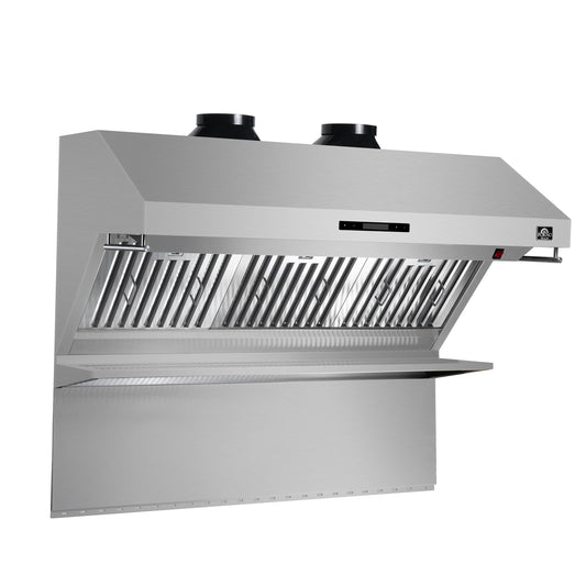 Forno Savona 48-Inch Wall Mount Range Hood, Baffle Filters, Backsplash Included - Forno Appliances