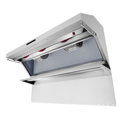 Savona 60-Inch Hotte Murale, Filtres À Chicane & Dosseret, Lampes Chauffantes