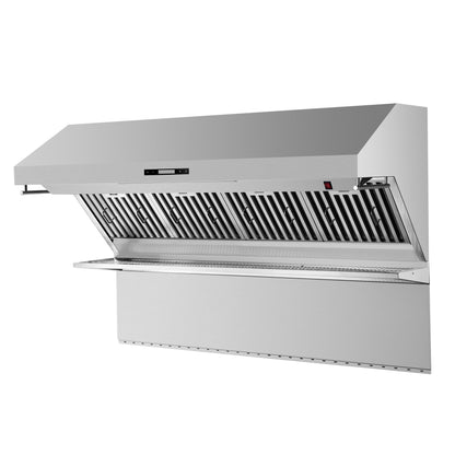 Savona 60-Inch Hotte Murale, Filtres À Chicane & Dosseret, Lampes Chauffantes