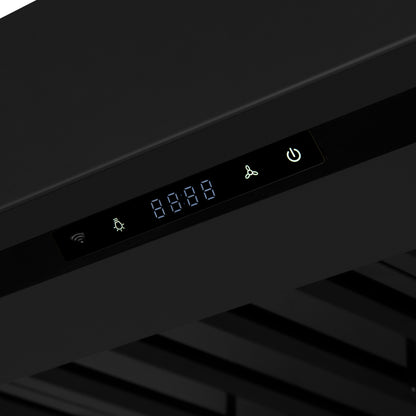 Valente 36" Range Hood in Black with 427 CFM, 3 speeds, Dishwasher safe Baffle filters, LED Lights and Remote Control - Forno Appliances
