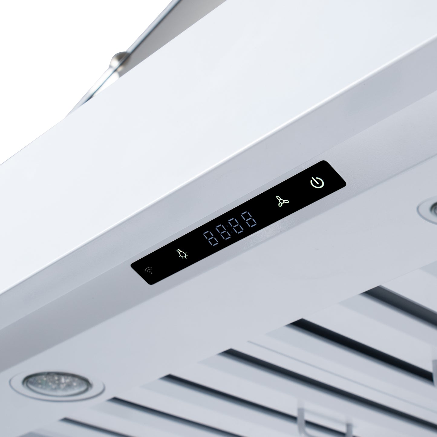 Valente 48" Range Hood in White with 304 CFM, 3 speeds, Dishwasher safe Baffle filters, LED Lights and Remote Control - Forno Appliances