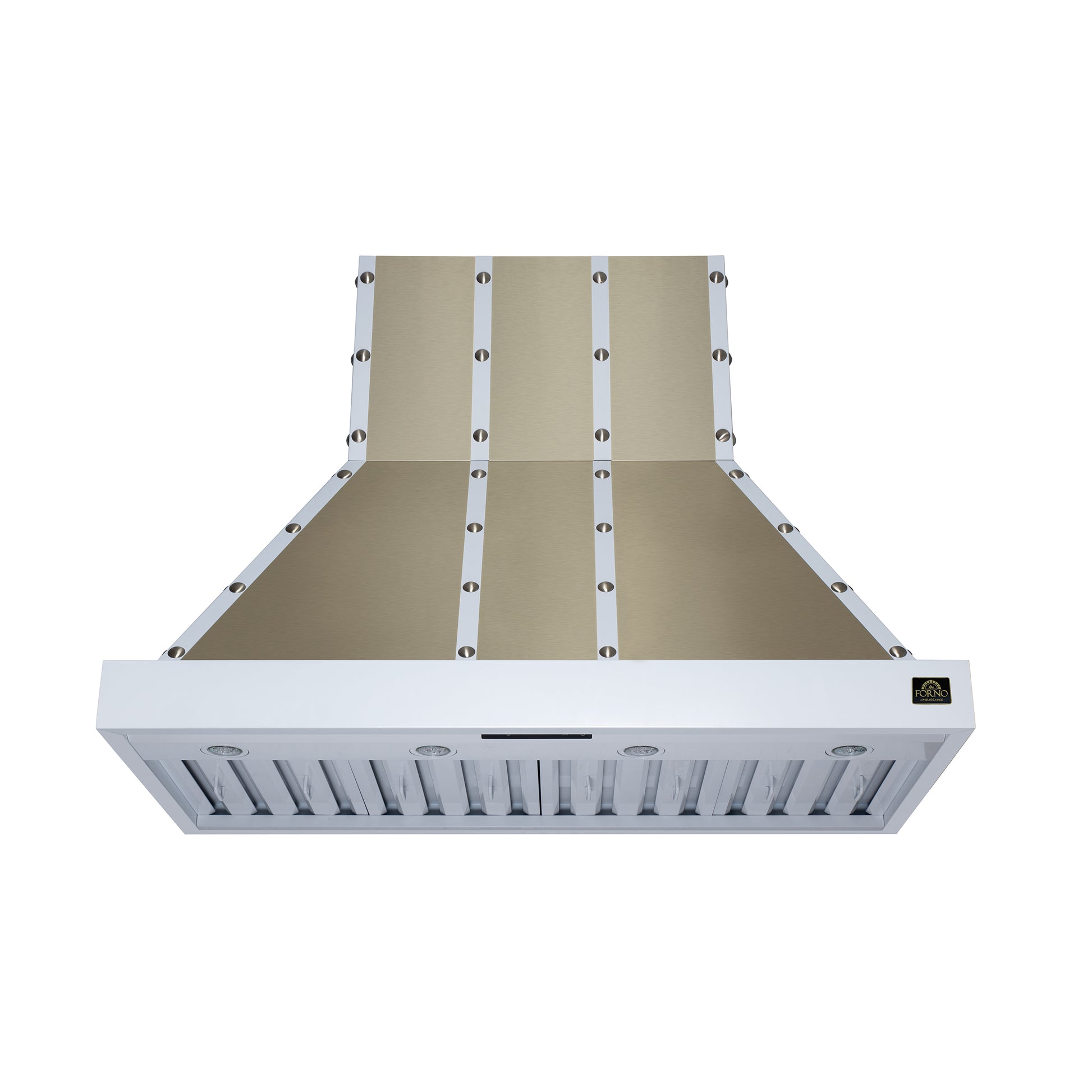 Valente 48" Range Hood in White with 304 CFM, 3 speeds, Dishwasher safe Baffle filters, LED Lights and Remote Control - Forno Appliances