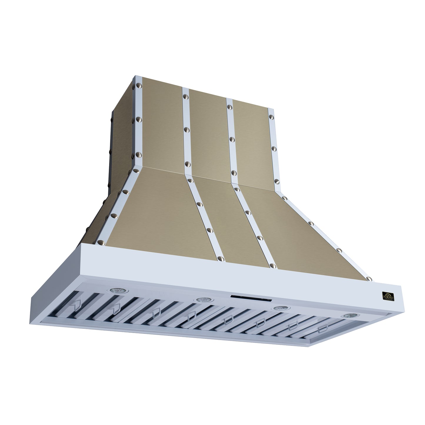 Valente 48" Range Hood in White with 304 CFM, 3 speeds, Dishwasher safe Baffle filters, LED Lights and Remote Control - Forno Appliances