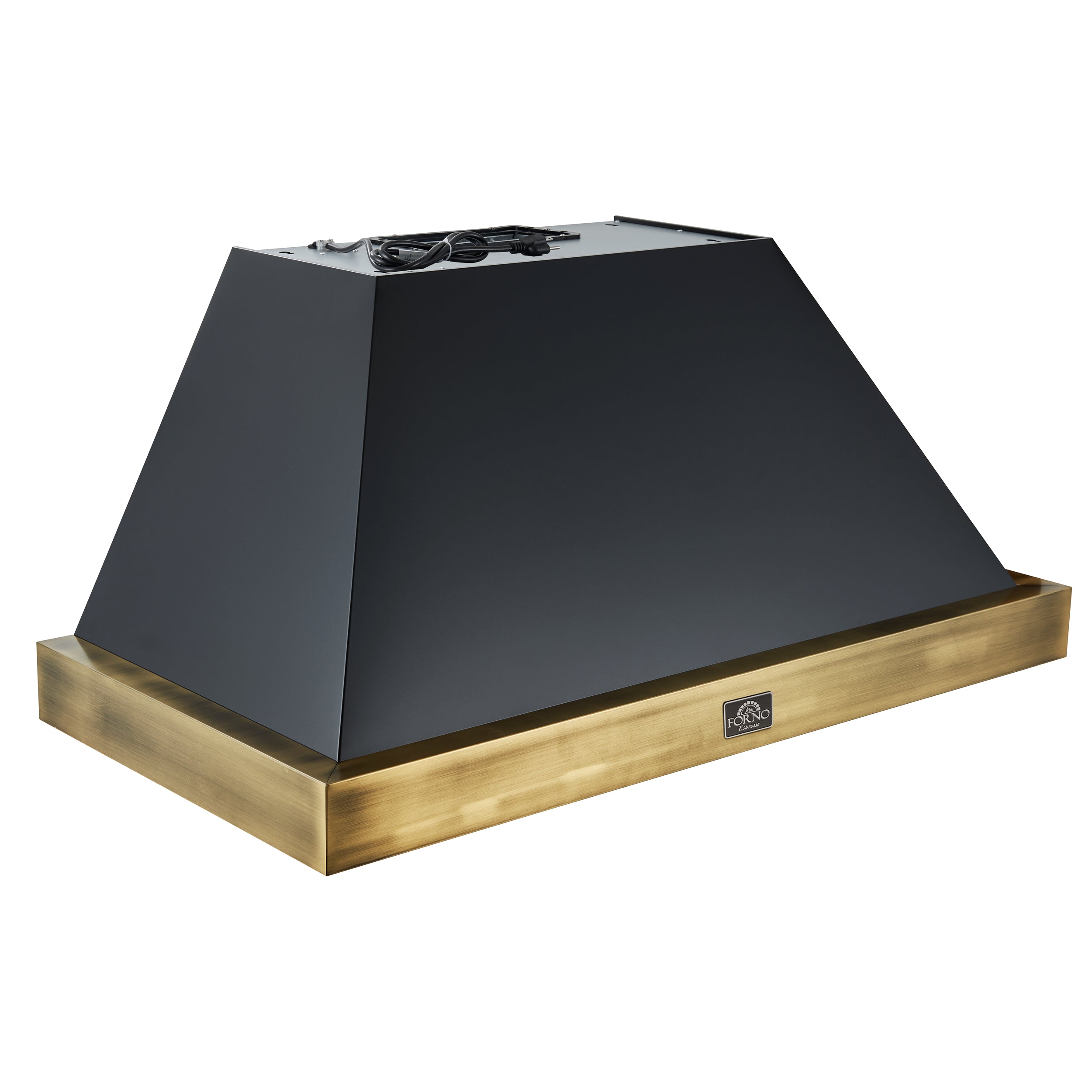 Forno Vittorio 48-Inch Wall Mount Range Hood, Black with Antique