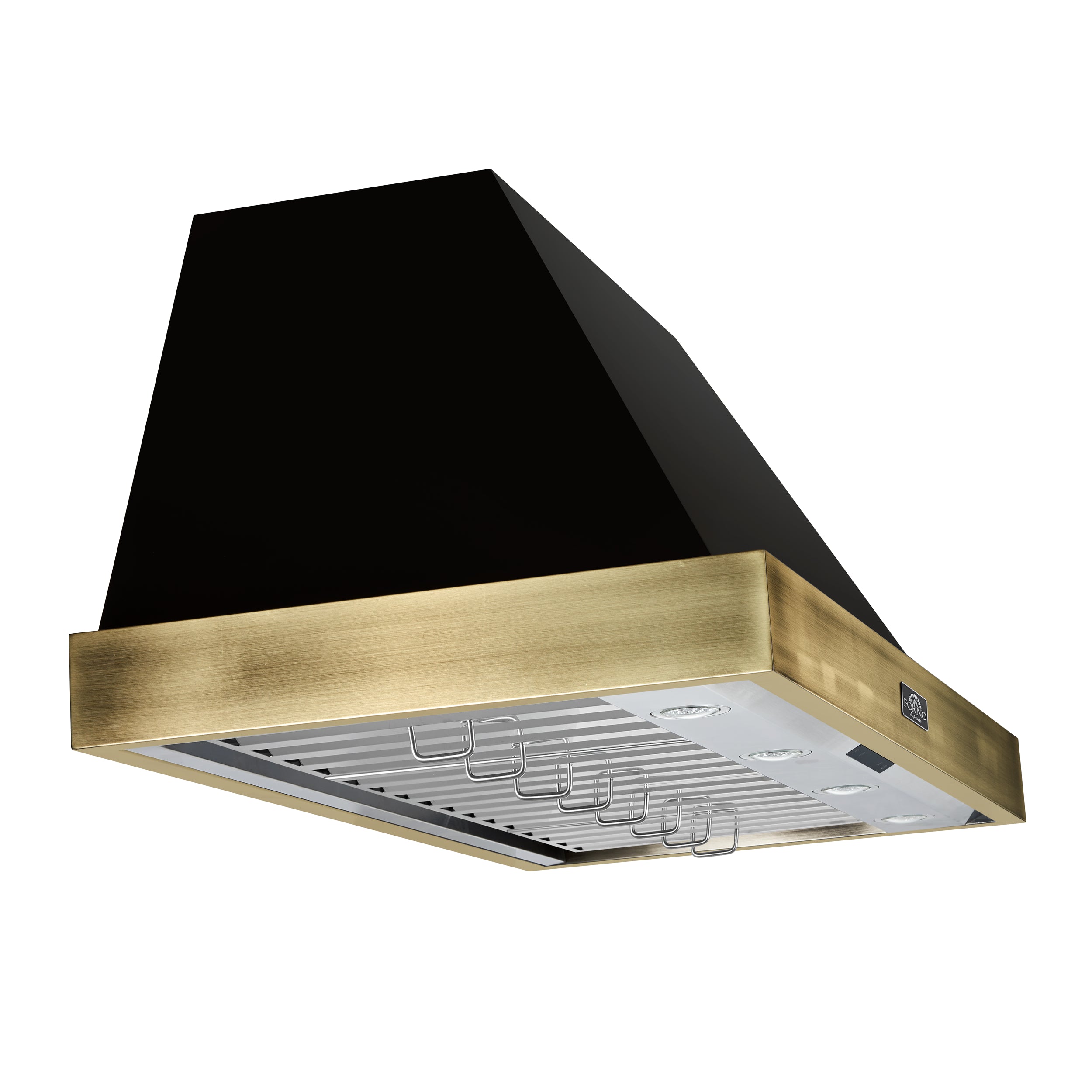 Forno Vittorio 48-Inch Wall Mount Range Hood, Black with Antique