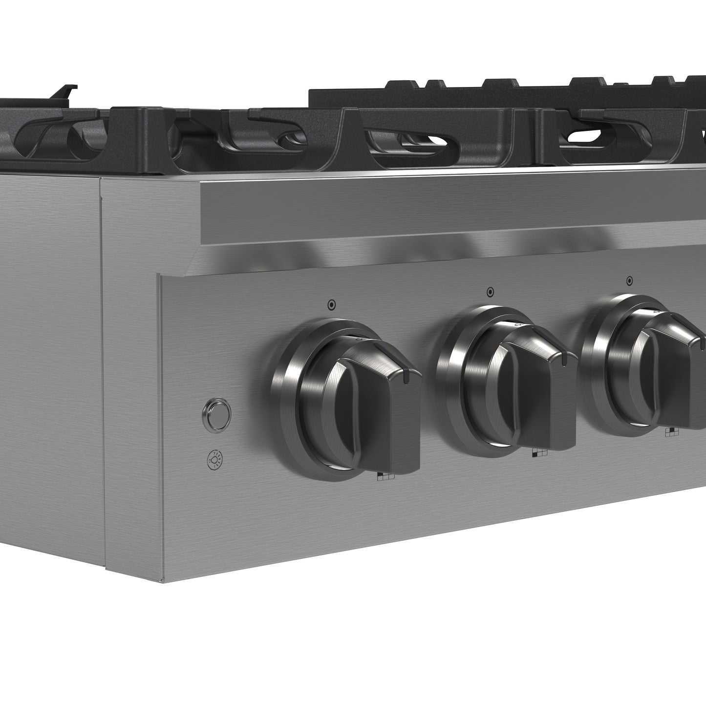 Estufa a gas Forno Spezia Alta Qualita de 36 pulgadas, estilo profesional, de acero inoxidable, con 6 quemadores sellados, rejillas continuas de hierro fundido y alta potencia térmica.