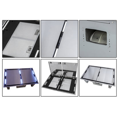 Campana extractora empotrada de techo FORNO Arezzo de 44 pulgadas, motores dobles, 1200 CFM, filtros híbridos, control remoto