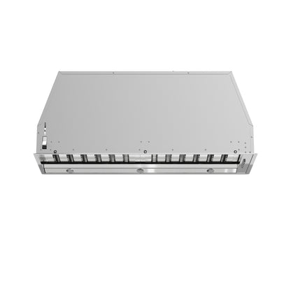 Forno Frassanito Hotte de cuisine encastrée de 30 pouces, 450 CFM, filtres à chicane en acier inoxydable, éclairage LED