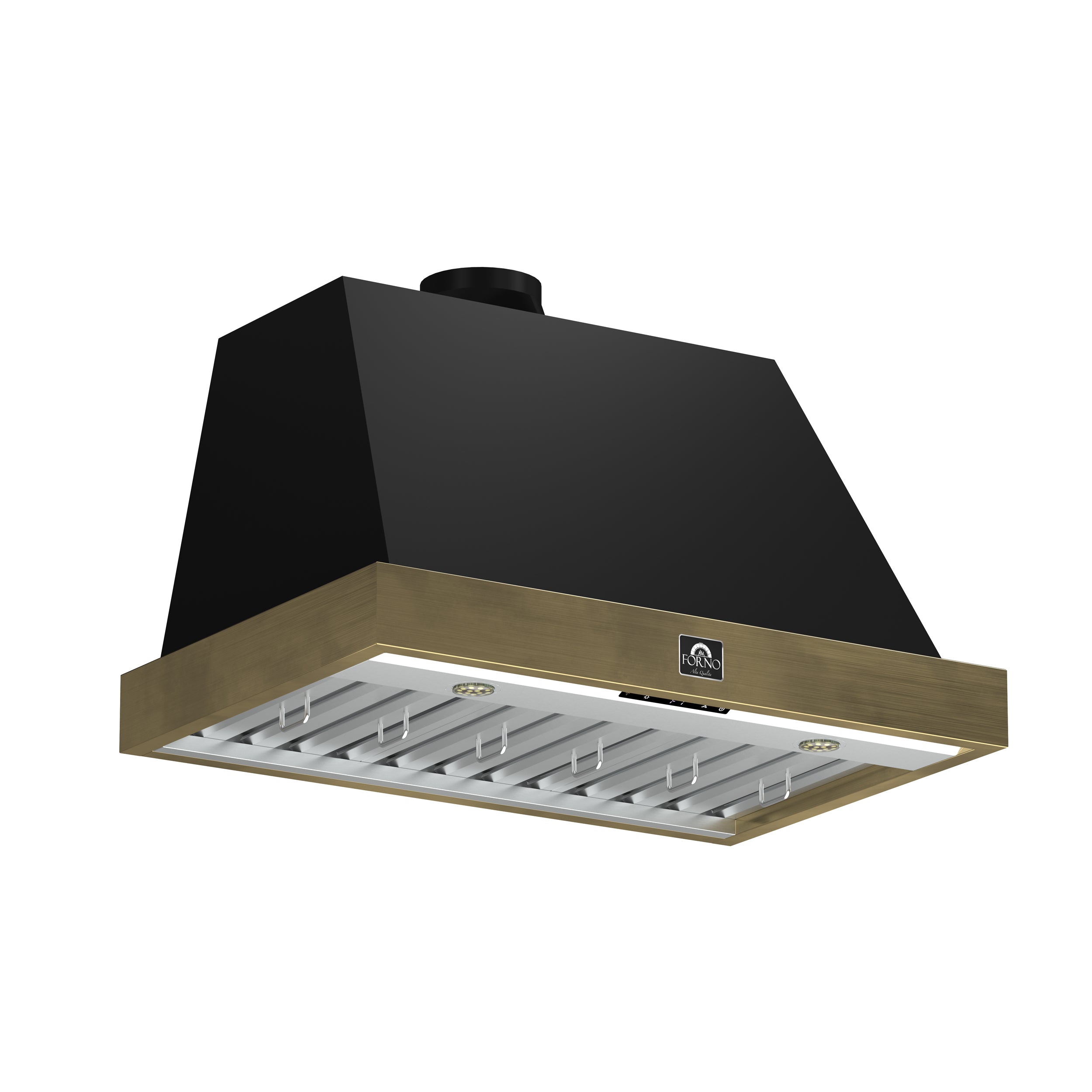 Forno Vittorio 36-Inch Wall Mount Range Hood, Black with Antique