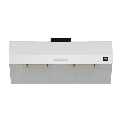 Campana extractora Forno Bari Espresso de 30 pulgadas, color blanco, 600 CFM, iluminación LED, filtros deflectores aptos para lavavajillas, control de ventilador de 3 velocidades