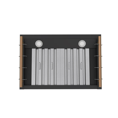 Campana extractora de pared Forno Venezia de 30 pulgadas en color negro con controles táctiles y filtros deflectores