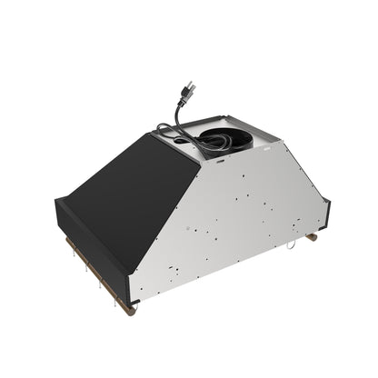 Campana extractora de pared Forno Venezia de 30 pulgadas en color negro con controles táctiles y filtros deflectores