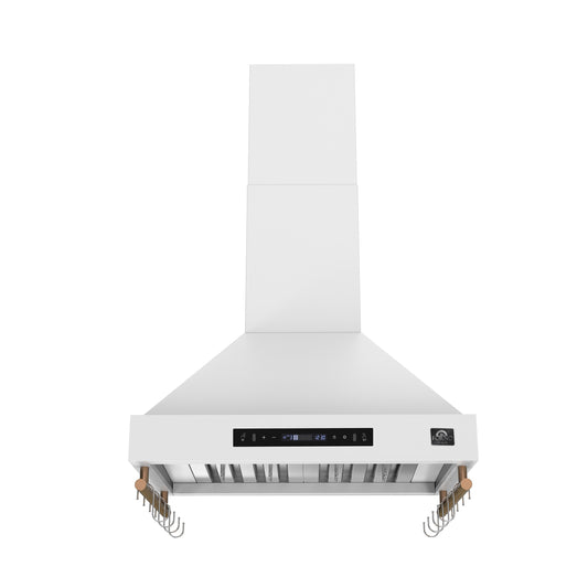 Campana extractora de pared Forno Venezia de 30 pulgadas en blanco con controles táctiles y filtros deflectores