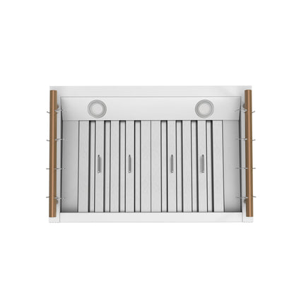 Hotte de cuisinière murale Forno Venezia 30 pouces, blanche, avec commandes tactiles et filtres à chicanes