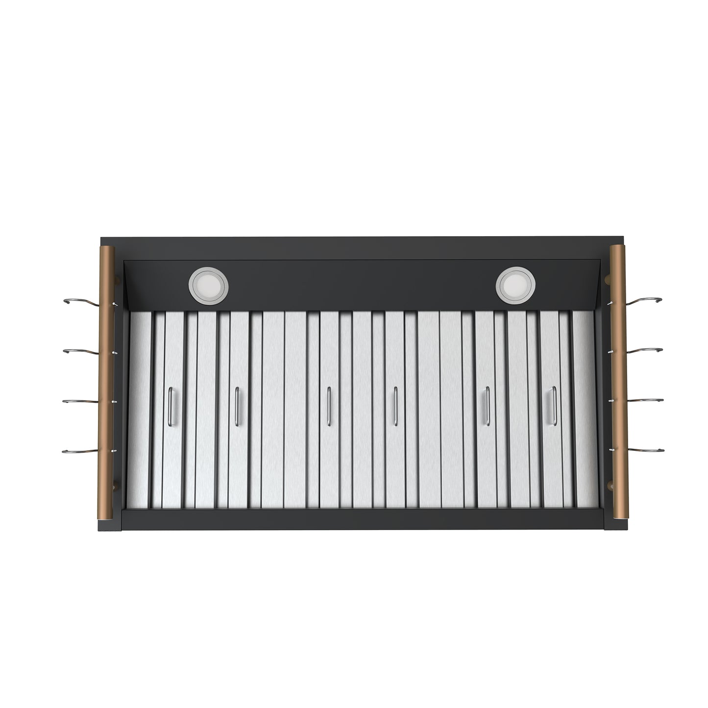 Campana extractora de pared Forno Venezia de 36 pulgadas en color negro con controles táctiles y filtros deflectores