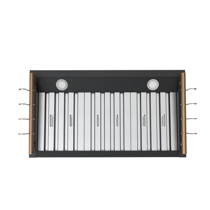 Campana extractora de pared Forno Venezia de 36 pulgadas en color negro con controles táctiles y filtros deflectores