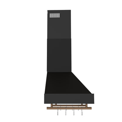 Campana extractora de pared Forno Venezia de 36 pulgadas en color negro con controles táctiles y filtros deflectores