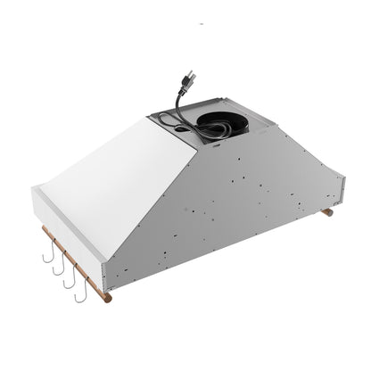 Campana extractora de pared Forno Venezia de 36 pulgadas en blanco con controles táctiles y filtros deflectores