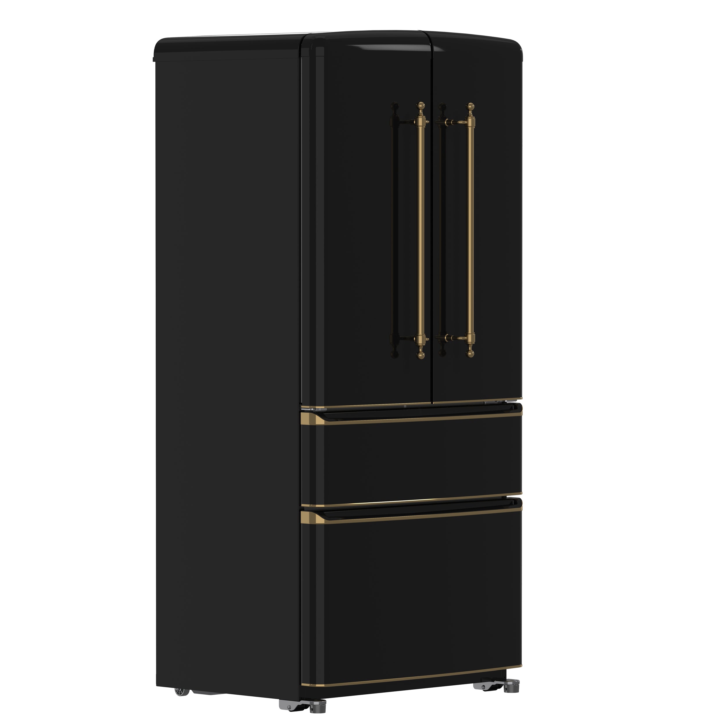 ambassaadeur F•I•V•E Forno Luigi 33-Inch French Door Refrigerator, 18 cu.ft, Black