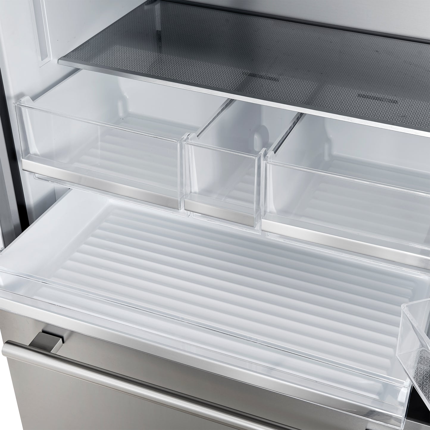 Refrigerador Forno Aosta de 36 pulgadas con puerta francesa, acero inoxidable, 22.4 pies cúbicos, dispensador de agua externo, máquina de hielo automática, certificación ENERGY STAR